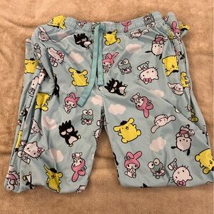 Cute Character Pajama Shorts in Light Blue
